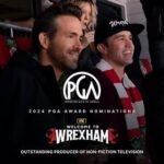 Ryan Reynolds Instagram - Five Emmys and now this. Immensely proud of #WelcomeToWrexham and the entire crew. Particularly my fellow producers, @robmcelhenney and @grd212 who put SO MUCH LOVE into this. And huge thanks @producersguild for the recognition. All episodes streaming now on @hulu and @disneyplus @maximumeffort @wrexhamfx