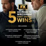 Ryan Reynolds Instagram - Up the town! 🏆 Congratulations to the entire Welcome to Wrexham team for their 5 Emmy awards! #WrexhamFX