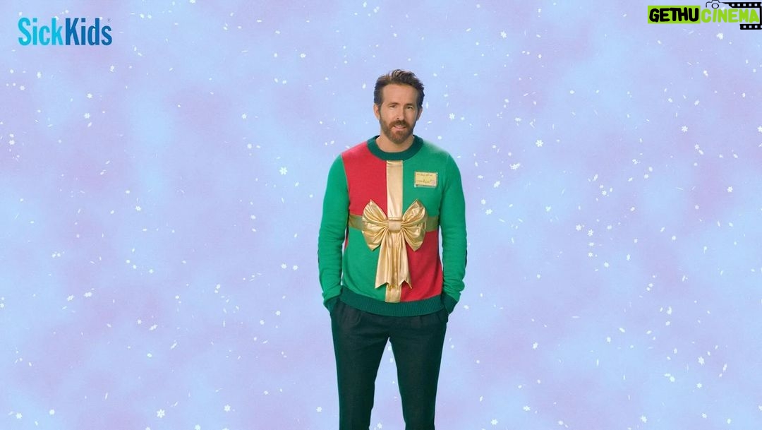Ryan Reynolds Instagram - This fashion makes a statement. Help us help @sickkidsvs. #SweaterLove GIANT thanks to the legend… the one and only @sethrogen for the assist. Also, hats off to the great @austonmatthews who always shows up for @sickkidsvs.