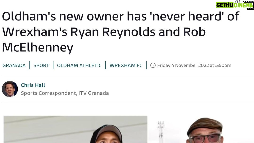 Ryan Reynolds Instagram - Dear Frank… see ya tomorrow. And @officialoafc. Love all of us here, @wrexham_afc
