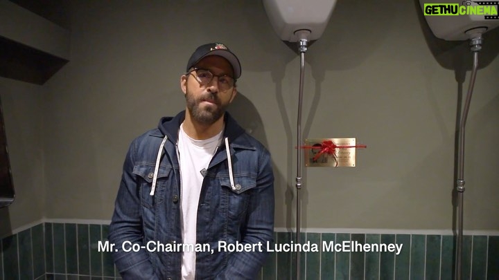 Ryan Reynolds Instagram - As you know, I take birthdays very seriously. I’m excited to unveil the @robmcelhenney Commemorative Urinal at @Wrexham_AFC Racecourse.