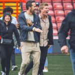 Ryan Reynolds Instagram - Epic opening day at @wrexham_afc. The @mkdonsfc played like heroes. Big thanks to @thehughjackman for his first and last day as “Admiral Vice Football Operations Ombudsman” because I just found out you made the fucking title up. ⚔️🏴󠁧󠁢󠁷󠁬󠁳󠁿⚔️ 📷: @steaddotphotos