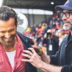 Ryan Reynolds Instagram - Epic opening day at @wrexham_afc. The @mkdonsfc played like heroes. Big thanks to @thehughjackman for his first and last day as “Admiral Vice Football Operations Ombudsman” because I just found out you made the fucking title up. ⚔️🏴󠁧󠁢󠁷󠁬󠁳󠁿⚔️ 📷: @steaddotphotos