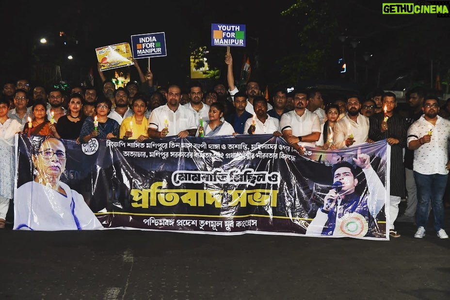 Saayoni Ghosh Instagram - Candle March & protest meeting in solidarity with Manipur by WBTMYC.