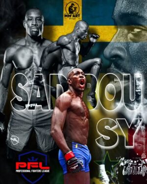 Sadibou Sy Instagram - @sadibousy Welterweight Champion 2022 auteur d'un recent coup de pied retourné venu tout droit de l'espace, infligeant un KO spectaculaire à son adversaire.
Montage by @baretto_93 MM'ART Design @focusmasterproduction
Spécial big up à @1fighter1drawing 
.
.
#onestensemble #onrestefocus #fighter1drawing #mma #mmafighter #combattant #pfl
#sadibousy #strikking #jiujitsu #werstling #muaythai #boxe #lutte #grappling #kickboxing #fight #fighter #baretto93 #focusmasterproduction #mmartdesign #sweden #senegal #affiche #graphistefreelance #ufc  #ufcfrance #ufceurope #ufcrussia #ufcbrasilia