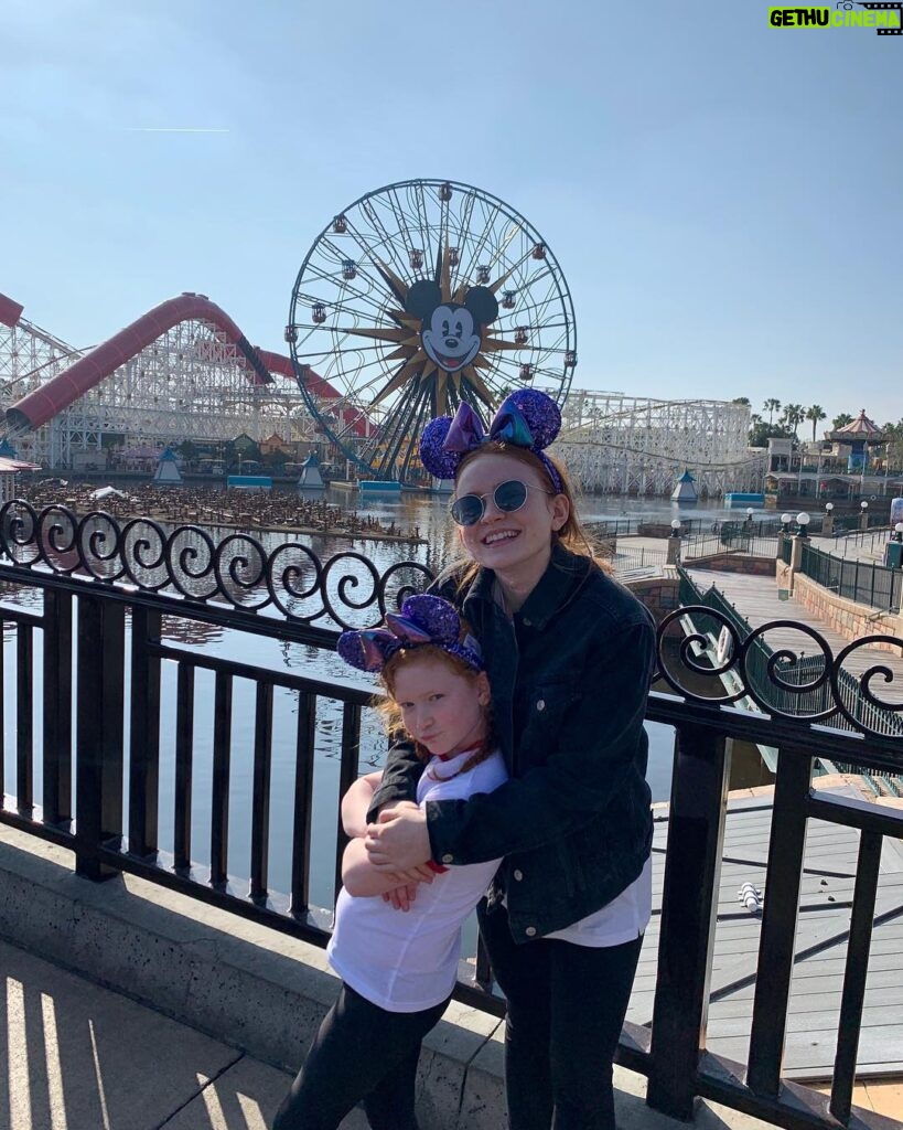 Sadie Sink Instagram - Had a magical day with my favorite sister yesterday. Thank you @Disneyland #Disneyland #PotionPurple #GetYourEarsOn Disney California Adventure Park