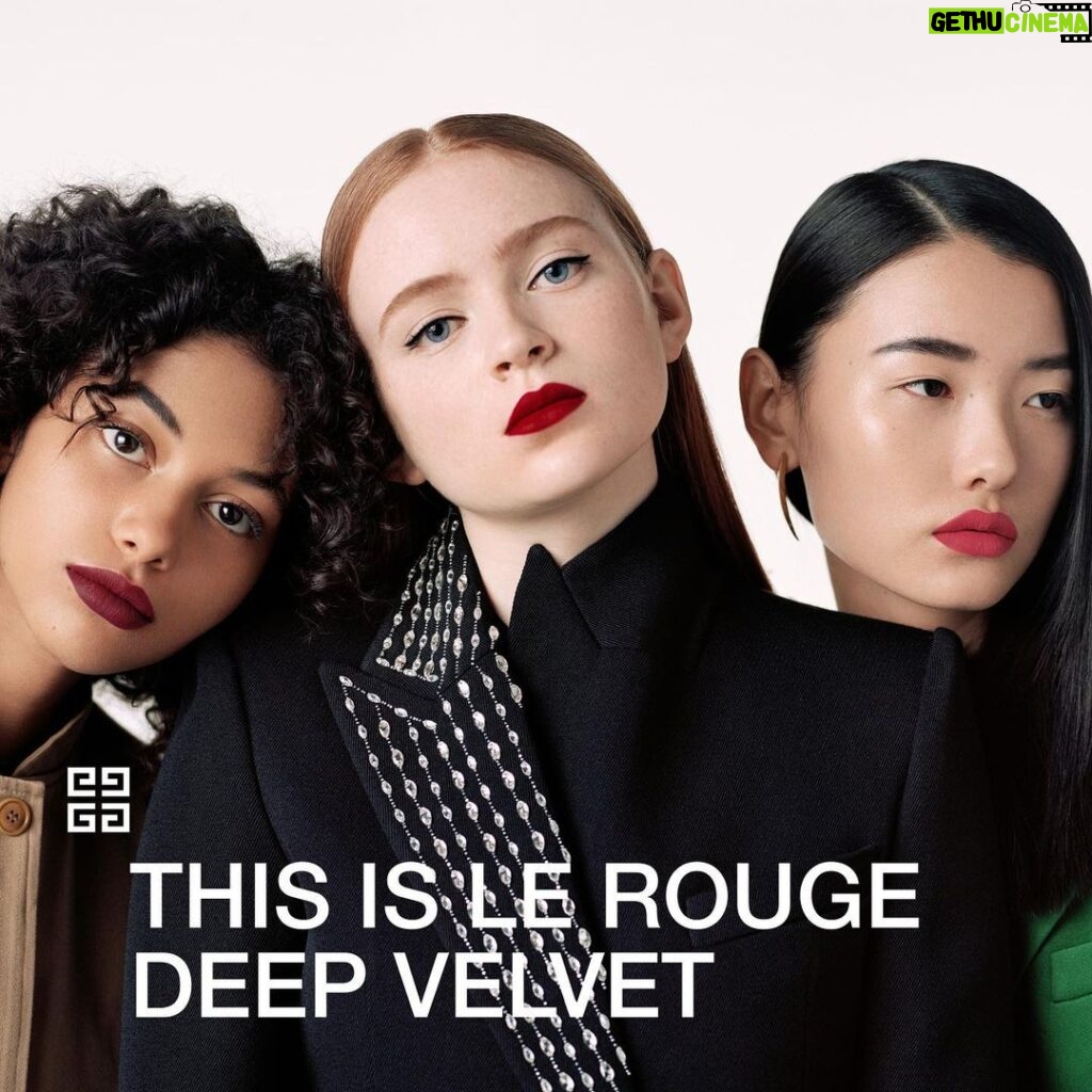Sadie Sink Instagram - This is Le Rouge Deep Velvet. @givenchybeauty #lerougedeepvelvet
