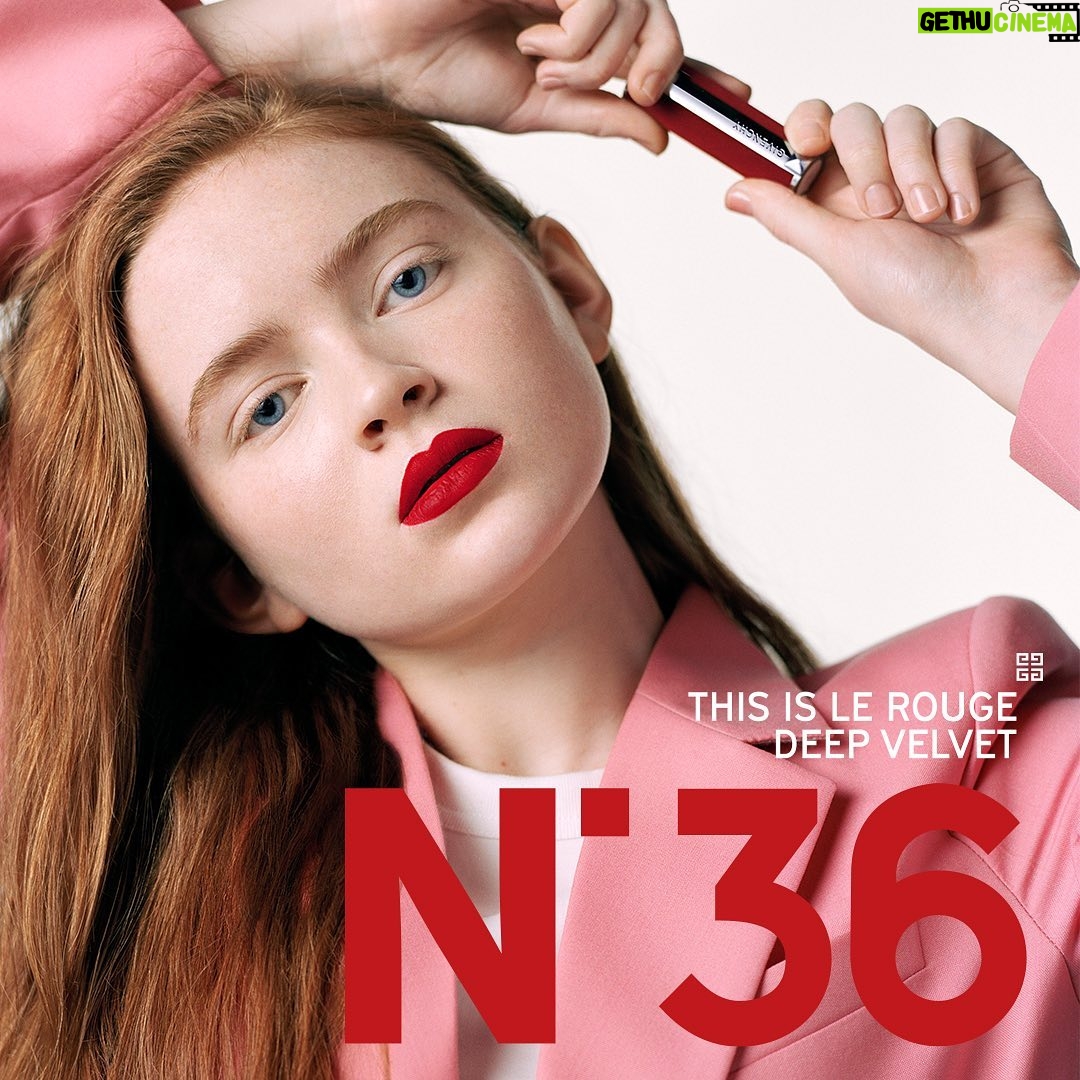 Sadie Sink Instagram - This is Le Rouge Deep Velvet. @givenchybeauty #lerougedeepvelvet