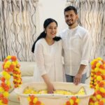 Sai Lokur Instagram - Happy and proud new parents😇❤️🧿 #babyroy #namingceremony #babygirl #princess #angel #babynamingceremony #babynames