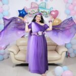 Sai Lokur Instagram - My Fairy-tale Baby Shower 🤰 I truly feel like a princess ❤️ Wearing this beautiful Maternity gown from @momswardrobe2020 And this gorgeously hand made jewelry from @mrugasart [Baby Shower, Gender reveal, boy or girl, Pregnancy, Maternity, Mom to be, Mom life, Pampering, Gown, Baby Shower jewellery, Princess diaries, Floral jewelry, Baby Shower gown] #babyshowerreels #maternityphotoshoot #babyshowerphotoshoot #babyshower #babyshowerlook #babyshoweroutfit #babyshowergown #maternitygown #floraljewellery #babyshowerjewellery #babyshowergown #maternityphotoshootideas #princessdiaries #fairytale #purple #ombre #photoshootgowns