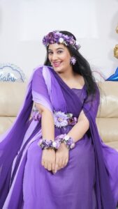 Sai Lokur Instagram - My Fairy-tale Baby Shower 🤰 I truly feel like a princess ❤️ Wearing this beautiful Maternity gown from @momswardrobe2020 And this gorgeously hand made jewelry from @mrugasart [Baby Shower, Gender reveal, boy or girl, Pregnancy, Maternity, Mom to be, Mom life, Pampering, Gown, Baby Shower jewellery, Princess diaries, Floral jewelry, Baby Shower gown] #babyshowerreels #maternityphotoshoot #babyshowerphotoshoot #babyshower #babyshowerlook #babyshoweroutfit #babyshowergown #maternitygown #floraljewellery #babyshowerjewellery #babyshowergown #maternityphotoshootideas #princessdiaries #fairytale #purple #ombre #photoshootgowns