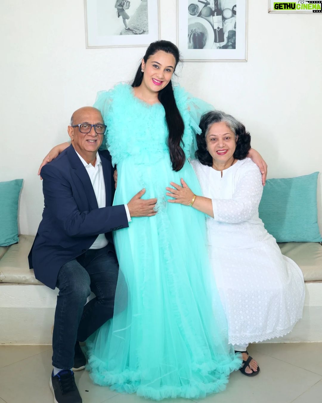 Sai Lokur Instagram - And finally the grandparents to be, have made an appearance on my social media in the last days of my pregnancy 😅 A super excited lot of family awaits your arrival Baby Roy! Your gonna be pampered and how❤ Cant wait to experience it all. #babyarrival #babyontheway #parentstobe #grandparentstobe #grandparents #babyprep #excitement #awaiting #maternityphotoshootindia #maternityphotoshootideas #maternityphotoshoot #maternity #photoshoot #photography #momtobe