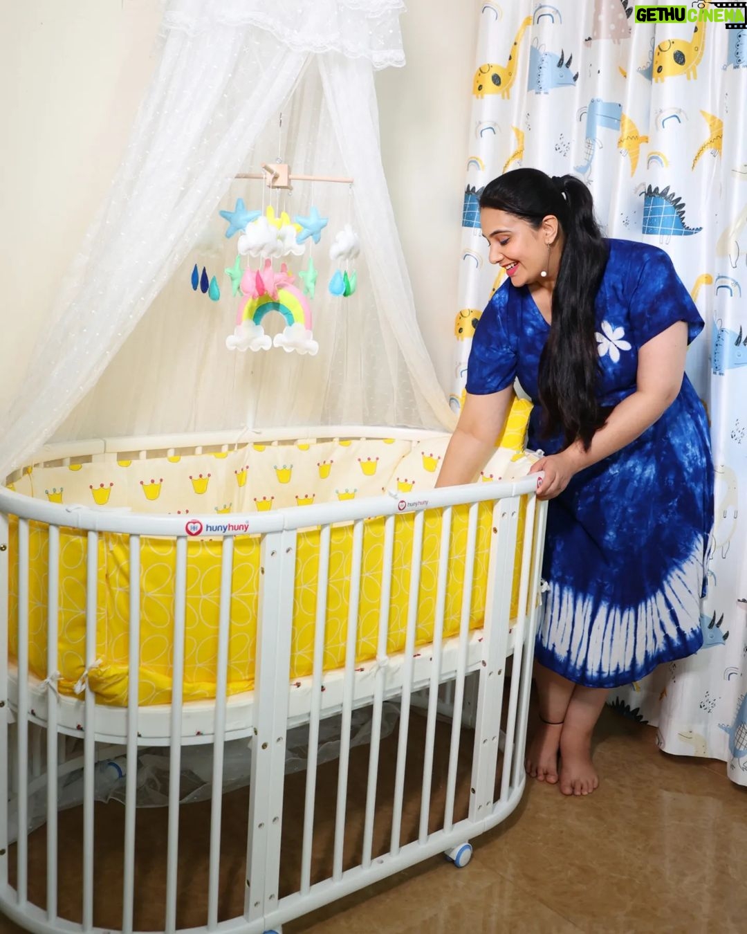 Sai Lokur Instagram - All prepped for my baby's arrival with the star item of my checklist 😁👶 Visit www.hunyhuny.com and choose from an amazing range of parenting products. Follow @hunyhuny_india for all the updates on new launch and offers. . . . . #sailokur #hunyhuny_india #hunyhuny #babycrib #babynursery