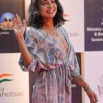 Sakshi Pradhan Instagram - Walking the #illustrious #Redcarpet at @iffigoa 54th International - Film Festival in #Goa with my #glamorous companion, Gloria 🐱, was a dream come true (First time in the History of animals😉, humans closed the #Ceremony with the #RedCatwalk )! Thanks @nfdcindia @filmbazaarindia 🐾✨ An enchanting evening filled with international films, the pulsating #energy of #cinema life, and the warmth of shared love. Grateful for every step of this #cinematic #journey. 🎬🌟 #RedCarpetAdventures #IFFIGoaMagic Closing #Ceremony Old INOX Panaji! #RedCarpetwalk #firsttimeinhistory #IFFI ♾️ 👗Curated & Styled by @kamalakaftan 📸 @robin_t_photography @esg_goa #filmbazaar IFFI Goa