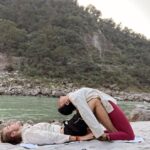 Sakshi Pradhan Instagram - #Balancing amidst the #sacred #energy of the Ganga, I find solace in the #fluid #dance of yoga poses. Each stretch and breath becomes a mindful communion with the river's #timeless flow, #grounding me in the present #moment . In this sacred space, the union of body and spirit #echoes the harmony of nature, a poignant reminder to be fully present in the #embrace of tranquility. 🧘‍♀️🧘🌊 #YogaByTheGanga #MindfulnessJourney #FlowingInHarmony #yoga #goat #tranquility #Peace Uttarakhand