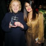 Salma Hayek Pinault Instagram - I would like to congratulate my incredible Mother-in-law Maryvonne Pinault on receiving the prestigious Hadrian Award by the World Monuments Fund for her outstanding dedication to the restoration of iconic monuments around the world . Bravo, may your legacy continue to shine as brightly as the monuments you've helped restore! Je tiens à féliciter mon incroyable belle-mère Maryvonne Pinault pour avoir le prestigieux prix Hadrian du World Monument Fund célébrant son engagement exceptionnel depuis toujours pour la préservation du patrimoine mondial. Bravo, que votre oeuvre continue de briller aussi fort que les monuments que vous avez contribué à restaurer! Me gustaría felicitar a mi increíble suegra Maryvonne Pinault por recibir el prestigioso Premio Adriano de parte del World Monuments Fund por su destacada dedicación a la restauración de monumentos icónicos alrededor del mundo. ¡Bravo, que tu legado siga brillando tanto como los monumentos que has ayudado a restaurar! @worldmonumentsfund #hadrianaward Outfit: @brioni_official Makeup: @genevieveherr Hair: @jennifer_yepez Jewellery: @boucheron Facial: @joannavargas @joannavargasnyc Nails: @leonobi_galvez