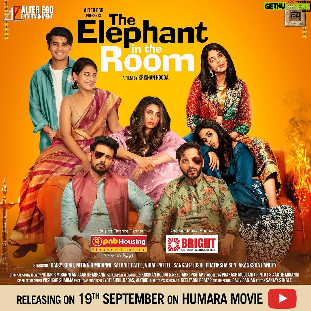 Saloni Khanna Instagram - Super Excited To Announce This one ❤️ Ganpati Bappa Morya …………………………………………… @altegoproductions @altegotalents in association with @modernmonkfilms & @humaramovie Presents "The Elephant In The Room” A film by Krishan Hooda Releasing on 19th September on @humaramovie ******Starring ******* Daisy Shah @shahdaisy Viraf Patell @virafpp Salonie Patel @salk.04 Nitinn R Miranni @thenitinmirani Pratiksha Sen ❤️ Akansha Pandey @sassyakansha Sankalp Joshi @joshi_sunkalp Mantra Mugdh @mantramugdh Housing Finance Partner - PNB Housing Finance #pnbhousingfinance Outdoor Media Partner - Bright Outdoor Media @brightoutdoormedia Produced By: Aartie Miranni & Prakash Moolani @aartie_miranni @prakash_moolani_ Directed & Co-Produced By: Krishan Hooda krishanhooda_o Orignal Story Nitinn R Miranni & Aartie Miranni @thenitinmirani @aartie_miranni Screenplay & Dialogues : Krishan Hooda & Neeltarni Pratap @krishanhooda_o @neeltarnipratap Director of Photography: Pushkar Sharma @rolling_blades Editor: Sanjay Shree Ingle @kolisanjay DI Colourist: Ashirwad Hadkar @ashirwad_hadkar_ Original Background score: Sunil Singh #SunilSingh Dubbing - Vrikpal Singh @v_for_vrikpal Executive Producers: Jyoti Sunil Dabas & Alyque jyoti_sunil_dabas @iamalyque Associate Director: Ajit Kumar @ajit_127 Director's Assistant: Neeltarni Pratap @neeltarnipratap Assistant Directors: Riva Aurora, Aakash Gor, Ansh Nag @rivaxaurora @aakash.gor @anshnagda Still Photography : Amy Hooda @amyn.hooda Poster Design: Hitesh Sharma @digitalartist_hitesh #shortfilm #theelephantintheroom #diasyshah #theelephantintheroomshortfilm #ganpati #ganpatibappamoreya #ganpatiutsav #comedyfilm #bollywood Mumbai, Maharashtra