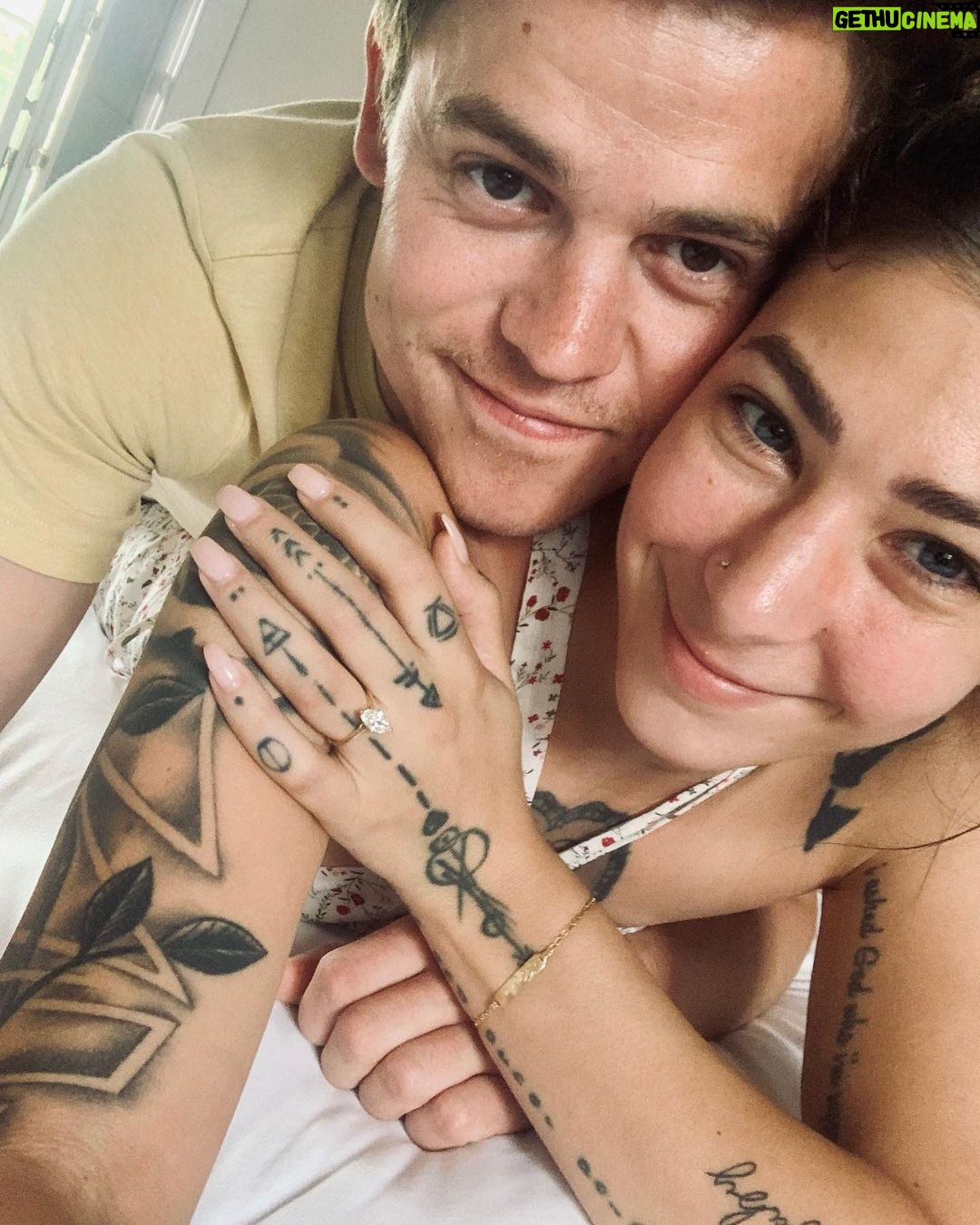 Sam Clemmett - 117.5K Likes - Been a year since we got engaged. Wow. Beyond lucky to call you my wife 💙