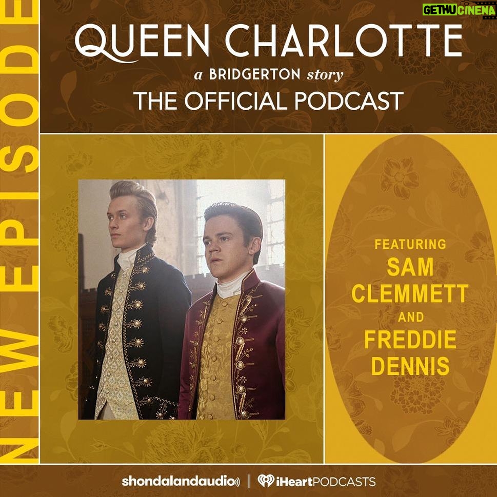 Sam Clemmett Instagram - Want to hear more of @freddiedennis and I waffling on? Well aren’t you lucky! Go take a listen #queencharlotte
