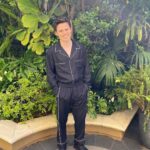 Sam Clemmett Instagram - Thank you @maisonvalentino for the pyjama dream! #queencharlotte Styling @mrfabioimmediato Grooming @andreapezzillo Los Angeles, California