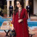 Sana Javed Instagram - The Scarlet outfit from the latest @shahzeb_textile_official Merakish volume-4 collection is an absolute stunner! The Scarlet outfit exudes elegance and sophistication, while still managing to remain trendy and fashionable. The sequin embroidery adds just the right amount of sparkle and glamor, without being too over-the-top or gaudy. I am excited to wear & flaunt the beautiful dress again! Highly Recommended. View more collection by shahzebtextile: www.shahzebtextile.pk #luxurycollection#chiffon#newcollection #clothingmanufacturer #live #now #clothingcompany #clothing #clothingbrand #apparelbrand #merakish #chiffon #embroidered #shahzebtextile #merakish4