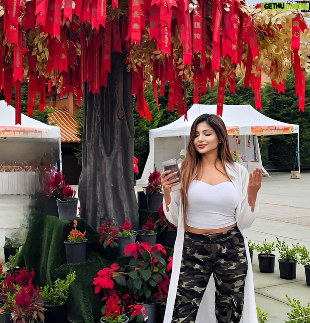 Sana Sultan Instagram - Whatt a Start to New year!! Was lucky enough to see this Wishing Tree today at Nan Tien Shrine… This Tree is just kept for 7 days in a Year & i was lucky enough to witness it at this time(Coincidentally ha) ..They have a tradition here, u wish for something n u fly the ribbon towards tree.. If the Ribbon gets stuck on tree in first chance , ur wish is said to b fulfilled… haha yeah mine did get stuck🥰🥹 But honestly for any wish to come true, it is all bout ur Neeyat & ur Deeds & ur Faith towards Almighty… ‘24 bring it on, Let’s see what we got😅❤️🤍 Sending love & light to all my wellwishers😘 Pic owned by : @iammitalitelang 🤍