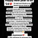 Sana Sultan Instagram – Aameen❤️💯Happy ‘24 ♾️ lovelies😘
Hopefully jab ye post mei agle saal read karu, i m able to fulfil all of these… lots of love & best wishes to all
Dua mei yaaad… 😇