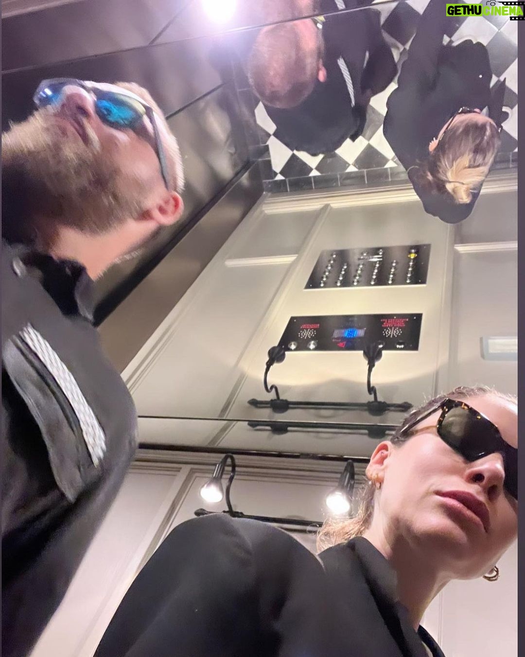 Sarah Felberbaum Instagram - Random photo dump in ascensore . @danielederossi I love being stupid with you. . . #justcause #elevatorlove