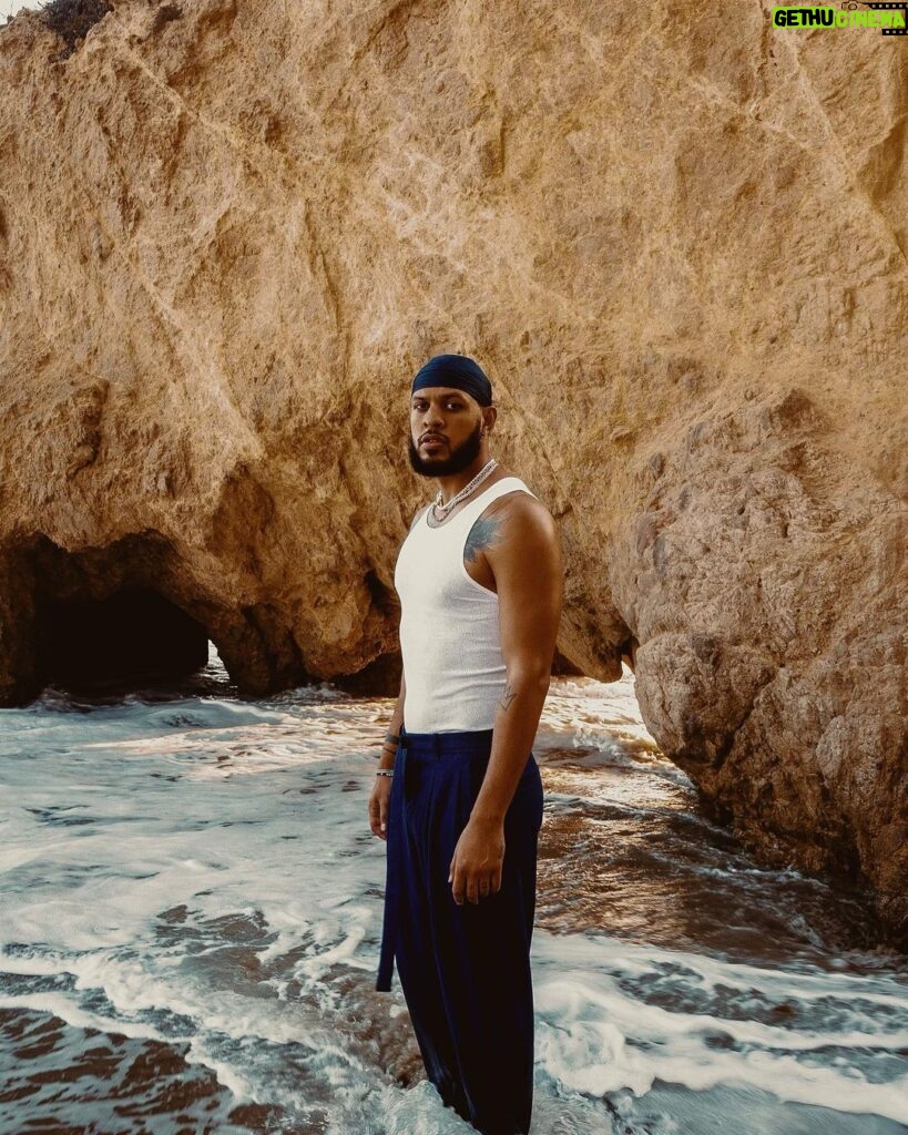 Sarunas J. Jackson Instagram - 🦋🌊💙 creative directed/shot: @banvoa styled: @g7rdo male grooming: @theartist.maegpro Malibu Beach, Ca