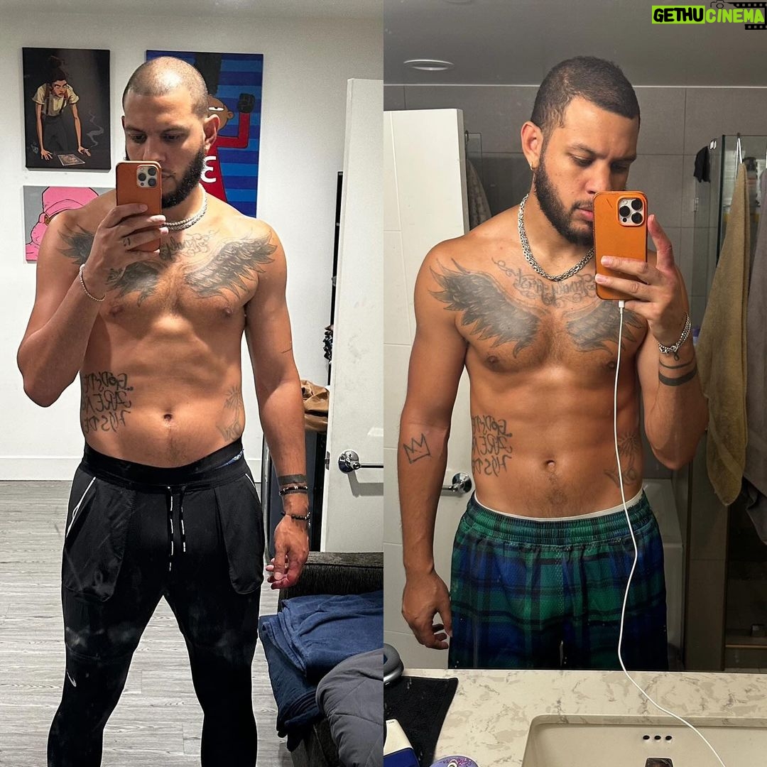 Sarunas J. Jackson Instagram - I’m always hungry for progression. I’ve had an inconsistent journey with my body for years due to a back injury. As a former athlete, most my life my identity was tied with my physical body. When that has been taken from me at times, my mental health was too. Took me to a negative space to not be able sit in a car without feeling extreme pain. I’m so grateful to be in the space I’m in now. From squatting (kinda lol) 315 lbs, to boxing, hoopin, playing with my daughter and God kids.. So much to be thankful for. I had to take accountability (which is scary for most) and decide to take control of my mental health and physical health. If you are in a place you are not happy in, YOU have more power then you give yourself credit for. Your mind is your strongest tool and you can get on the path you want. Prioritizing my mental is what allowed me to get physically healthy and set my routines and diet. Outside opinions of others mean NOTHING. If people are lying and putting THEIR limitations on you, that is THEIR issue and not YOURS. You are what you attach to I am (Confucius). S/O to @liftsociety for providing a space for me to maintain my mind and body 🙏🏽💪🏽 And to @q24training and @craigliebenson for getting me on the right track 💙🫡 1st slide: Oct 2022 (Left) Sept 2023 (Right) 🙏🏽 And others are throughout the past 3 years. Los Angeles, California