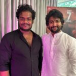 Sathvik Anand Bandela Instagram - BLOCKBUSTER INTERVIEW IS LOADING full of fun 🤩 #hinana 🔥 @nameisnani anna … Love u and ur films 🎥… Naa Fav Film Jersey 🥺 Nakku ipatiki meeru ARJUN la ne kanipisthunaru 🔥 MIDDLE CLASS ABBAI cinema thiyatam eh kadhu anna the way u talked with me shows ur MIDDLE CLASS positive mentality 😊