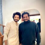Sathvik Anand Bandela Instagram - HANUMAN 🔥 promotions SHURUU…. @tejasajja123 & @prasanthvarmaofficial All the best my brothers 🥰