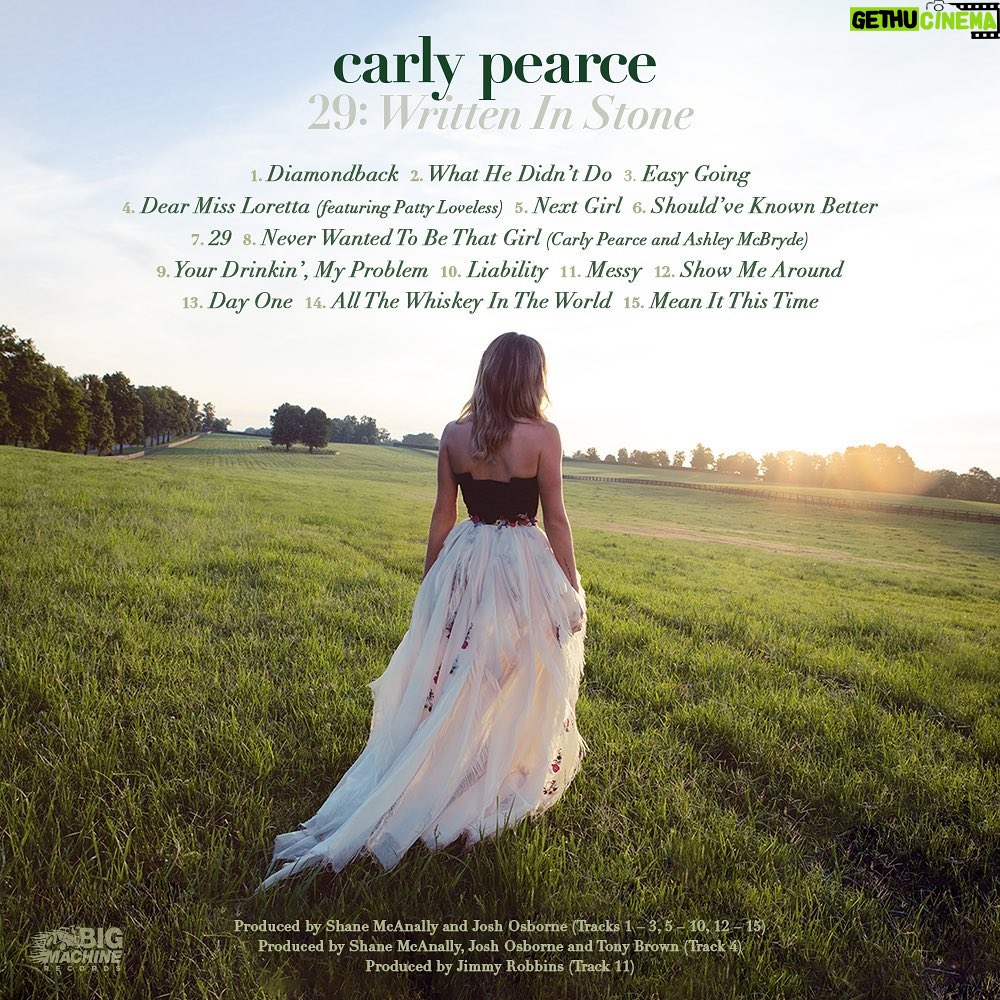 Scott Borchetta Instagram - This body of work will stand the test of time and @CarlyPearce will be a staple of Country music history. 29: WRITTEN IN STONE is available now for the world to consume. 💚