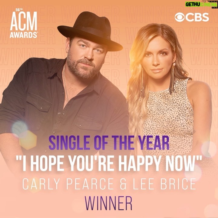 Scott Borchetta Instagram - I mean... COME ON!!! I am very happy tonight. So proud of our girl @carlypearce for winning TWO #ACMawards this year!!! Single of the Year AND Music Event of the Year with @leebrice!!! Unbelievable. 👏👏👏