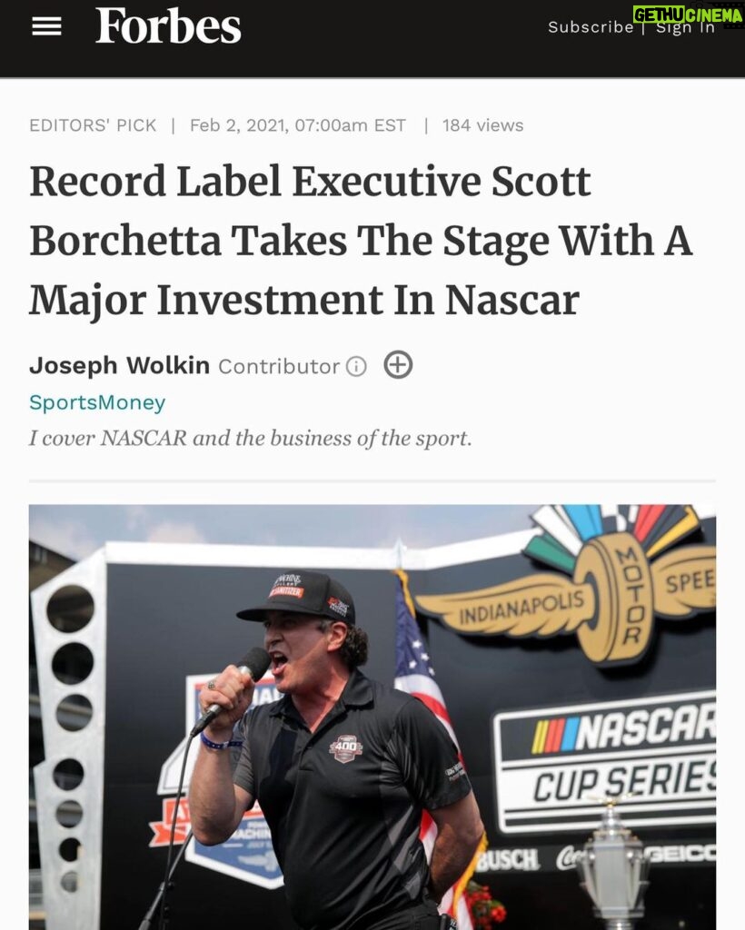 Scott Borchetta Instagram - The world itself is just so loud in general. You need to be consistent and out there everyday. 🏎💨 @forbes @nascar