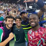 Sebastián Yatra Instagram - US Open debut 🎾🔥 Invicto en mi carrera como profesional. Gracias al mejor compañero de dobles @carlitosalcarazz . Gracias a mi coach @rafaelnadal por traerme hasta aquí y creer en mi talento. It was a good match @bigfoe1998 @jimmybutler , rematch soon. 💪🏻🙏🏻 US Open Flushing Meadows, Queen