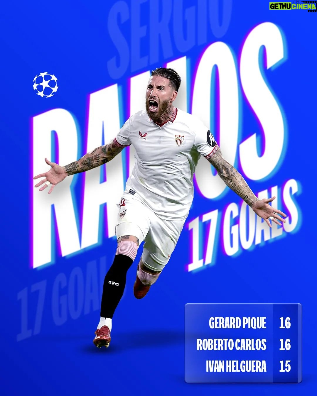 Sergio Ramos Instagram - Top-scoring defender in #UCL history 💪