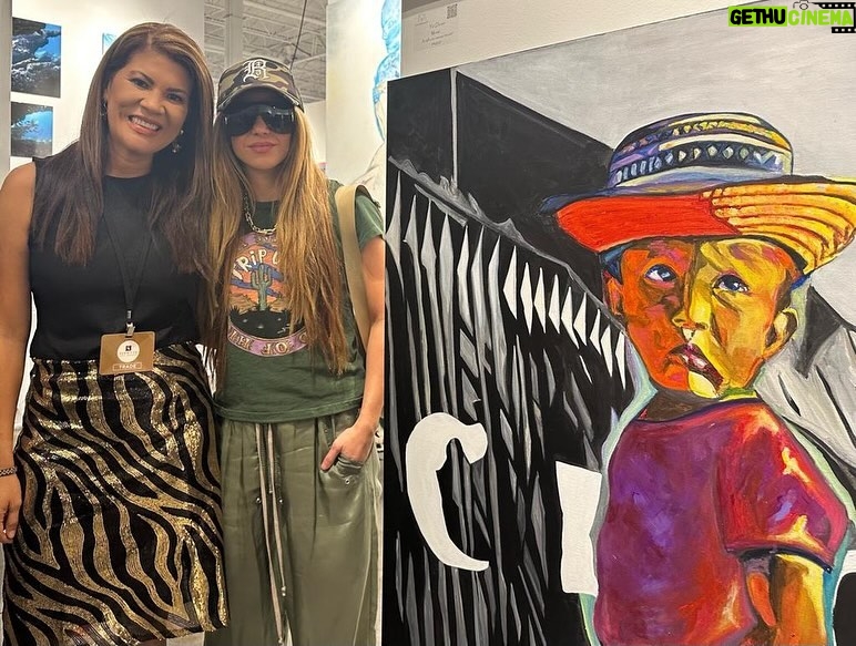 Shakira Instagram - Disfrutando la obra poética y de denuncia de mi amiga Yei Duran @yeiduranart en Red dot Art Basel Miami, dedicada a nuestros indígenas Wayuu.