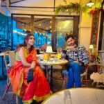 Shalini Balasundaram Instagram - Six yards of pure happiness in Paris with my love @sathish_natarajan perfect Parisian breakfast with mama #shalinibalasundaram #paris #travelgram #saree #couplesgoals Kuala Lumpur, Malaysia