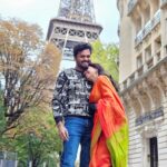 Shalini Balasundaram Instagram - This is an incredible birthday. Thank you @sathish_natarajan mama for this beautiful gift. Love you 🥰 so much. #shalinibalasundaram #couplegoals #birthday #paris #travelgram #eiffeltower Paris Effiel Tower
