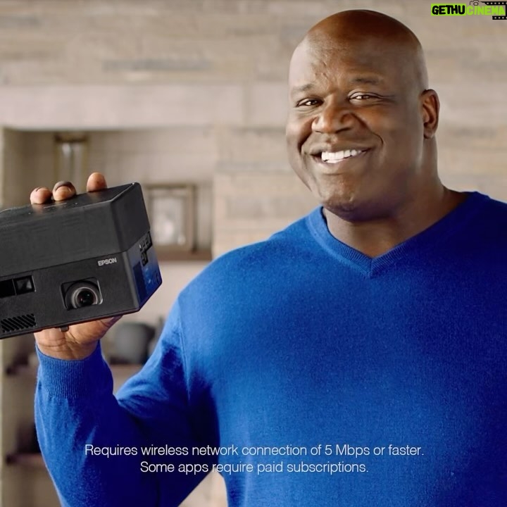 Shaquille O'Neal Instagram - Who doesn’t want a life-size mega picture up to 150”? Sign me up for the Epson EpiqVision® Mini EF12. #ad #epson