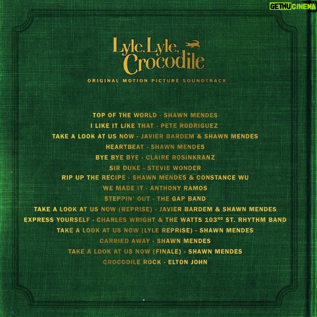 Shawn Mendes Instagram - Tracklist for @lylelylecrocodilemovie soundtrack, out 10/7! Heartbeat, an original song I wrote in the movie, will be out next week on 9/30. You can pre-save the soundtrack & get tickets to the movie in theaters at the link in bio x