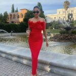 Shay Mitchell Instagram - wedding tip: slippers are a must Congrats @sarahpeluser & @ambassadorshah on your beautiful celebration of ❤️ Thank you for giving me a place to wear this dress to. Jk Love you both. Hotel Eden, Rome