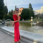 Shay Mitchell Instagram - wedding tip: slippers are a must Congrats @sarahpeluser & @ambassadorshah on your beautiful celebration of ❤️ Thank you for giving me a place to wear this dress to. Jk Love you both. Hotel Eden, Rome