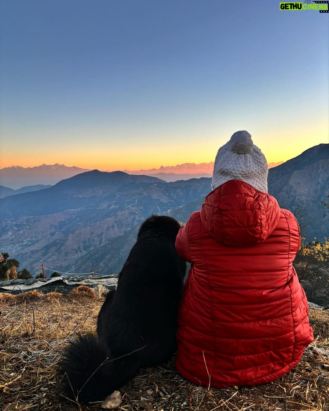 Shilpa Thakre Instagram - Breathe, see, listen, feel what’s arround. ✨✨✨✨✨✨✨✨✨✨✨✨✨ @nikonindiaofficial @beeneeraj #shilpathakre #expressionqueen #travel #travelphotography #nature #naturephotography #naturelovers #mountains #pahad #devbhoomi #uttarakhand #love #gratitude #solotraveler #ootd #sunrise #sunriseoftheday dhanolti ,Mussoorie Hills