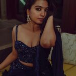 Shivathmika Rajashekar Instagram - ✨ #SuKeeBhava Sangeeth night 🤍 Styled by @officialanahita Outfit: @byshahmeenhusain Jewellery: @adornablesbysonalimehra Style team: @pranathivarma.k Photography: @weareretrospection