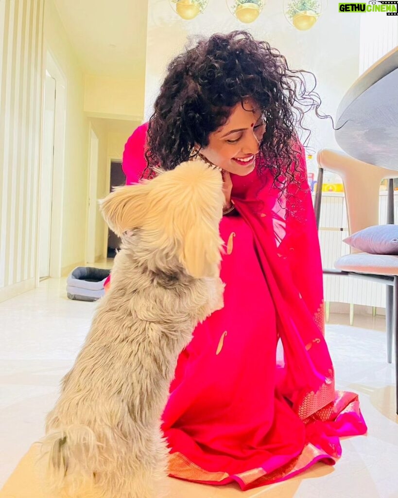 Shraddha Musale Instagram - Hope we all get to embrace and savor the beautiful moments life has to offer 💞 #festivevibes #petlove #loveatitsbest #cutiepie 🤗