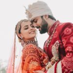 Shrenu Parikh Instagram - Taken forever ❤️🧿 21/12/23 . #LoveAtFirstTake Bride’s Look designed and Make up by @nehaadhvikmahajan Outfit : @bridesofkalki Hair by @timemachinebrides @shinejanarthanan Bridal set by @khuranajewelleryhouse . Bridal accessories by @raabtabyrahul Footwear by @houseofvian Groom’s Outfit by @runit_gupta accessories by @raabtabyrahul Decor and Event managed by @thetuliptouch Location @lilleria.riverside Photography @oragraphy Catering by @barodacaterers