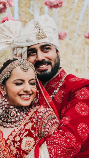 Shrenu Parikh Instagram - Dreams do come true!! 🧿❤️ 21/12/23
.
#LoveAtFirstTake 
Bride’s 
Look designed and Make up by @nehaadhvikmahajan 

Hair by @timemachinebrides @shinejanarthanan 
Bridal set by @khuranajewelleryhouse 

.
Bridal accessories by @raabtabyrahul 
Footwear by @houseofvian 
Groom’s 
Outfit by @runit_gupta 
 accessories by @raabtabyrahul 
Decor and Event managed by @thetuliptouch 
Location @lilleria.riverside 
Photography and cinematography @oragraphy 
Shot by @canonindia_official 
Catering by @barodacaterers