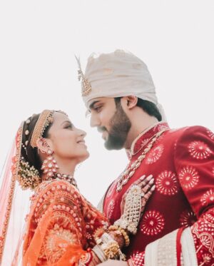 Shrenu Parikh Instagram - Taken forever ❤️🧿 21/12/23
.
#LoveAtFirstTake 
Bride’s 
Look designed and Make up by @nehaadhvikmahajan 

Outfit : @bridesofkalki 
Hair by @timemachinebrides @shinejanarthanan 
Bridal set by @khuranajewelleryhouse 

.
Bridal accessories by @raabtabyrahul 
Footwear by @houseofvian 
Groom’s 
Outfit by @runit_gupta 
 accessories by @raabtabyrahul 
Decor and Event managed by @thetuliptouch 
Location @lilleria.riverside 
Photography @oragraphy 
Catering by @barodacaterers